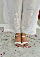 Adab Rayon Chikankari Palazzo - Free Size Fits Up to 3XL size