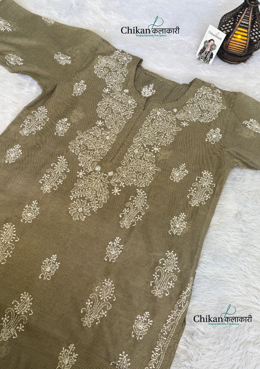 Alina Chikankari Premium Chanderi Kurti