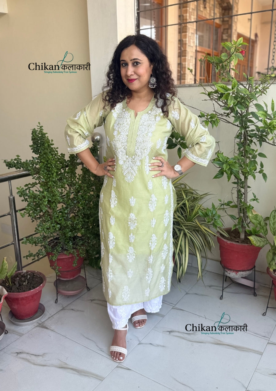 Alina Chikankari Premium Chanderi Kurti
