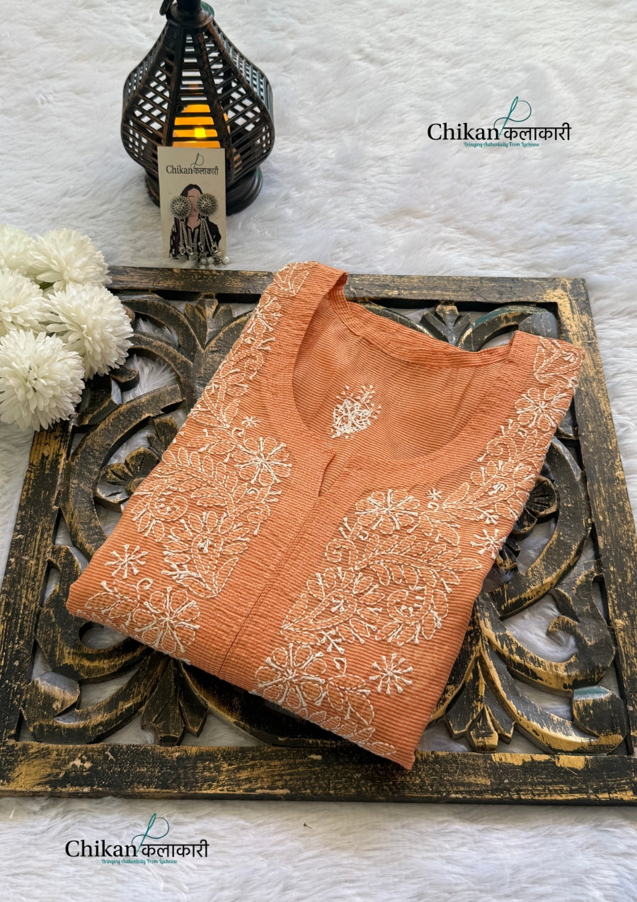 Alina Chikankari Premium Chanderi Kurti