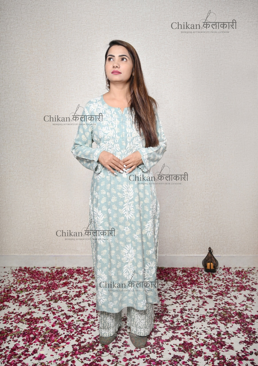 Amira Printed Rayon Chikankari Kurta | lakhnavi kurti | chicken curry kurti | lucknowi chikan kurta | lakhnavi kurta