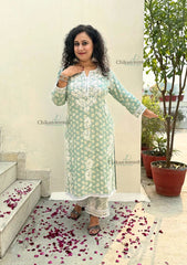 Amira Printed Rayon Chikankari Kurti Set