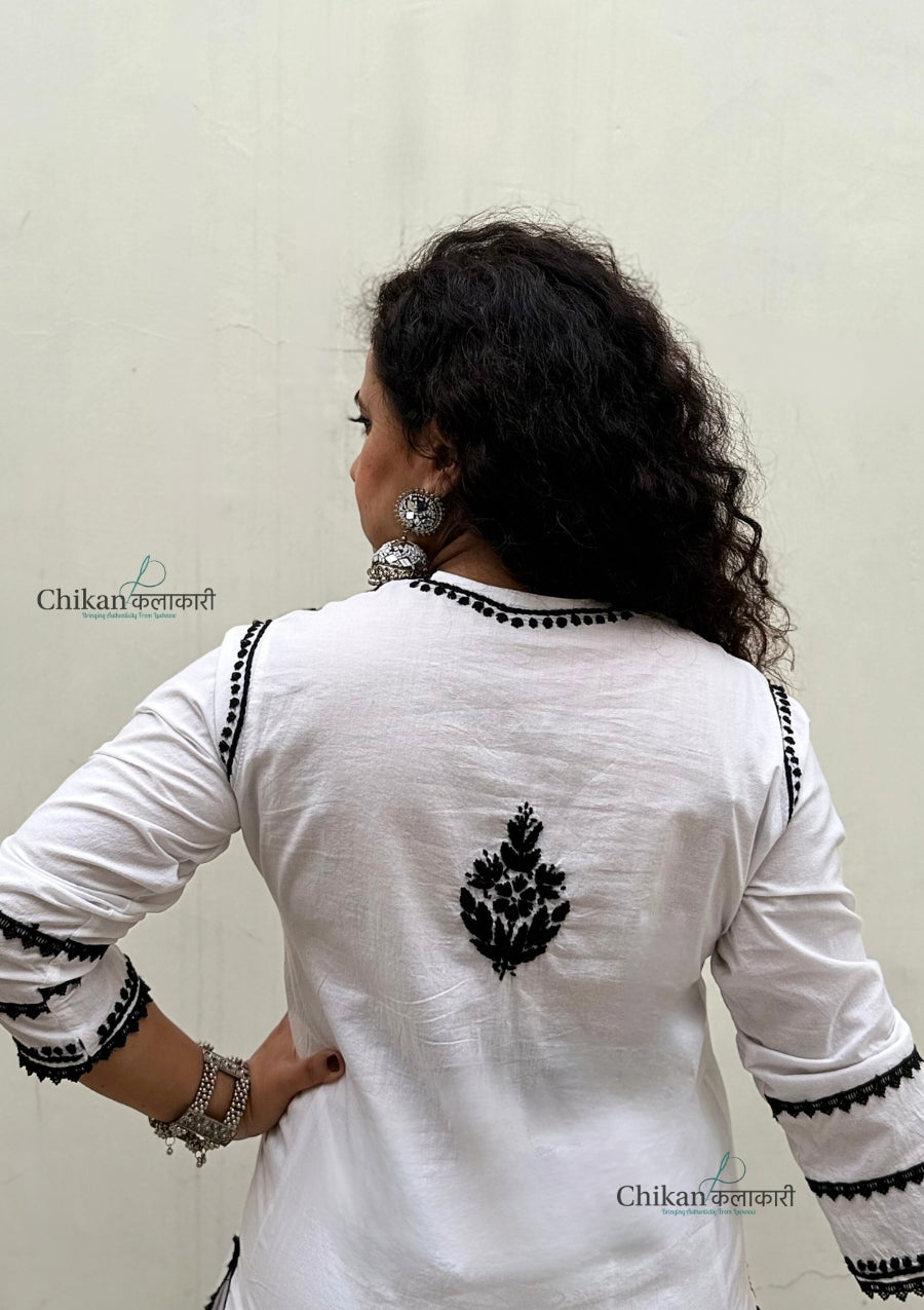 Anya Cotton White Chikankari Kurti