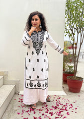 Anya Cotton White Chikankari Kurti