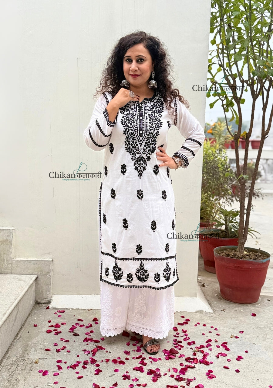 Anya Cotton White Chikankari Kurti