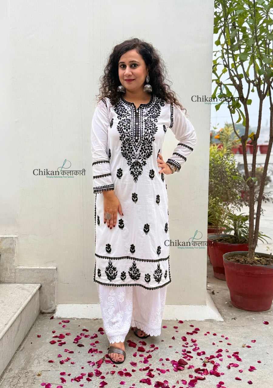 Anya Cotton White Chikankari Kurti