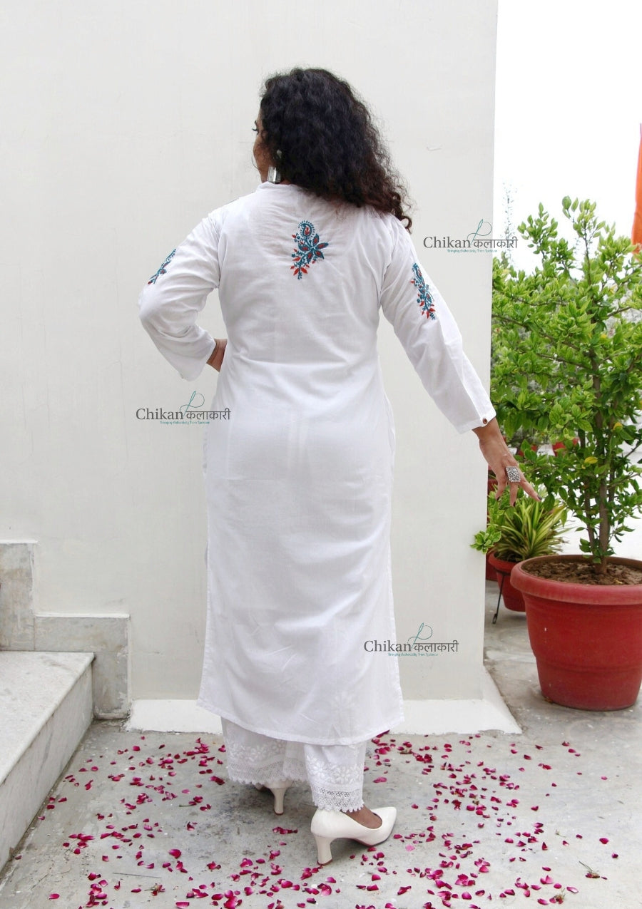 Arya Cotton White Chikankari Kurta