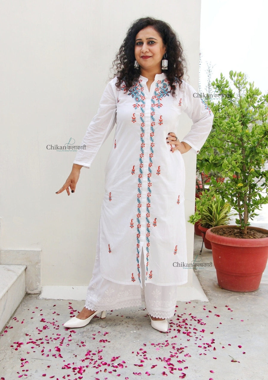 Arya Cotton White Chikankari Kurta