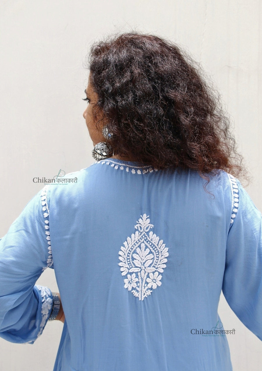 Faiza Modal Chikankari Kurti & Palazzo Set