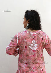 Falak Pink Mulmul Chikankari kurti