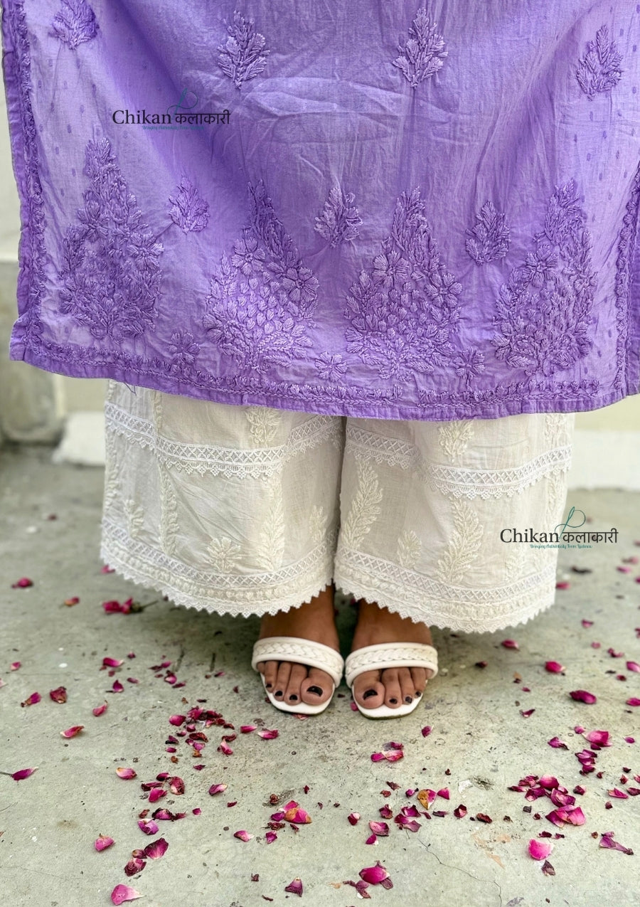 Fiza Cotton Chikankari Kurti - Purple