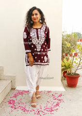 Gazal Dhoti Cotton Chikankari Pants