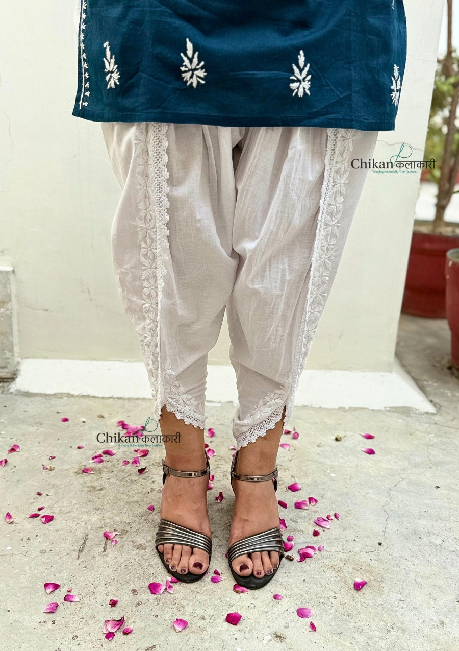 Gazal Dhoti Cotton Chikankari Pants
