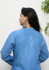 Hana Cotton Chikan Kurta | lucknow chikan kurti | lakhnavi kurti | chicken curry kurti | chikankari kurti cotton