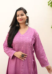 Hana Cotton Chikan Kurti | lucknowi chikan kurta | lakhnavi kurta | chicken curry kurti | cotton chikankari kurti