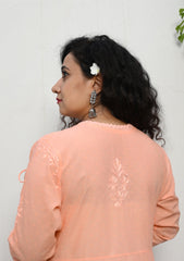 Hana Cotton Chikan Kurta | house of chikankari | lakhnavi kurti | chicken curry kurta | cotton chikankari kurti