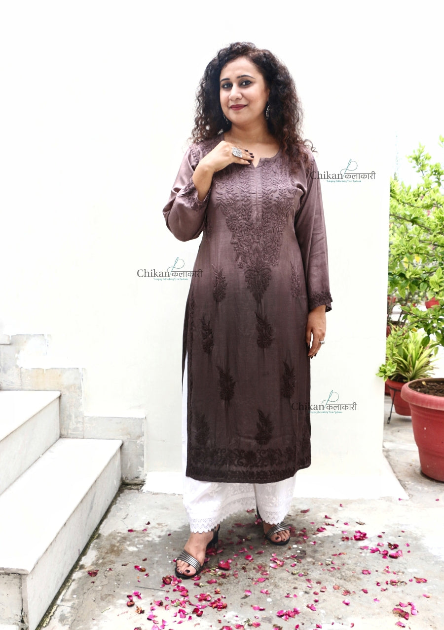 Heera Chikankari Premium Muslin Kurti