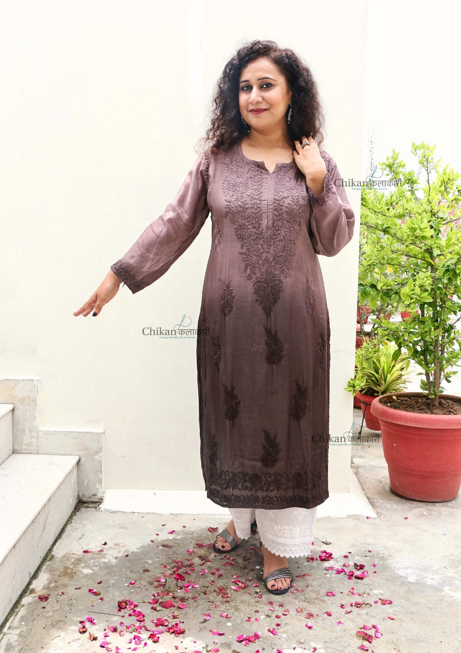 Heera Chikankari Premium Muslin Kurti