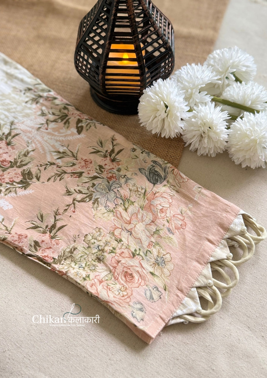 Ibaadat Cream Cotton Straight Suit Set With Dupatta