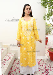 Imaara Printed Rayon Chikankari Kurti | lucknow chikan kurti | lakhnavi kurta | chicken curry kurti | house of chikankari