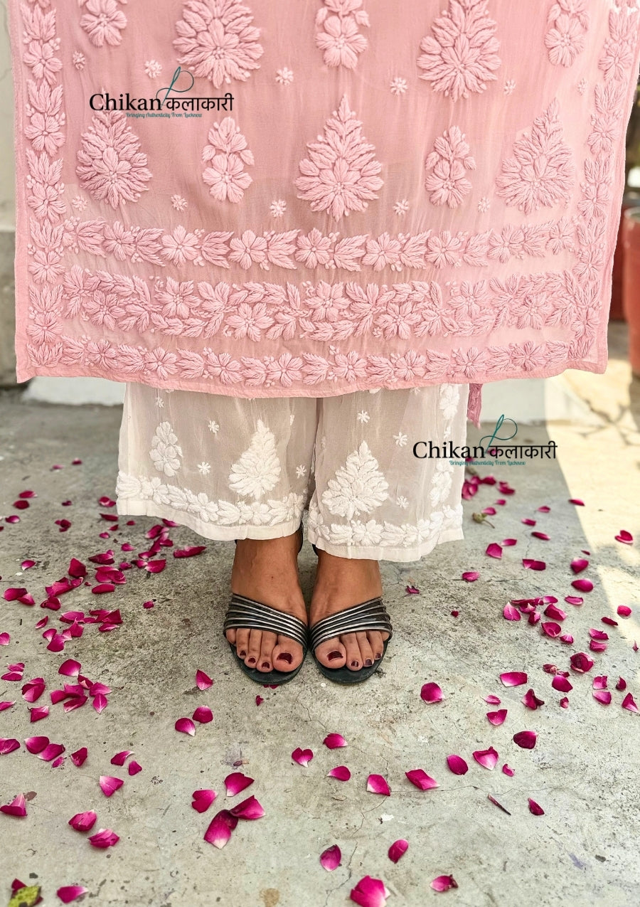 Inaaya Viscose Chikankari Kurti - Pink