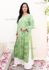 Inaya Modal Chikankari kurta | lucknow chikan kurti | lakhnavi kurta | chicken curry kurti | house of chikankari