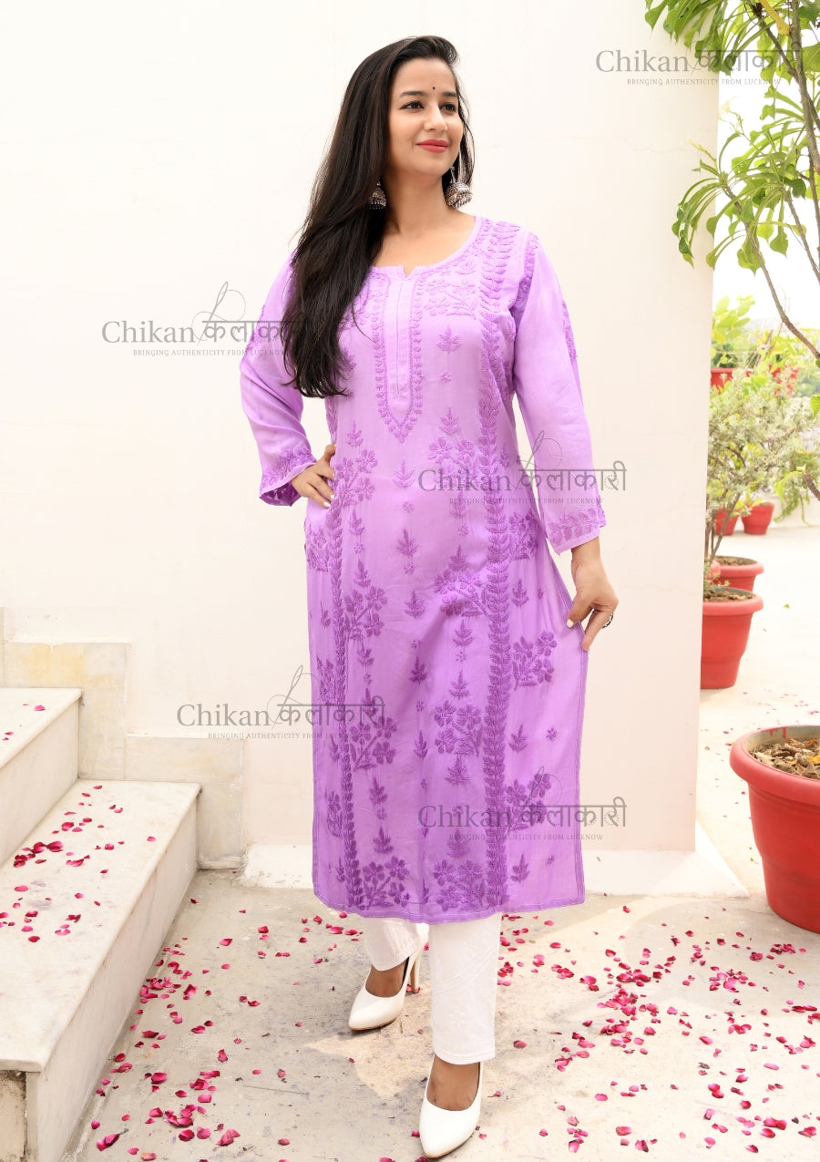 Inaya Modal Chikankari Kurti | lucknow chikan kurti | lakhnavi kurti | chicken curry kurta | house of chikankari