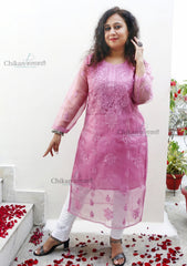 Ishika Chikankari Kurta | Chikan kurti | lucknow chikan kurti | lakhnavi kurta | chicken curry kurti | house of chikankari