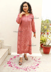 Jannat Brown Viscose Chikankari Kurti