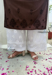Jenna Rayon White Chikankari Palazzo
