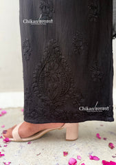 Kashish Rayon Chikankari Palazzo - Black