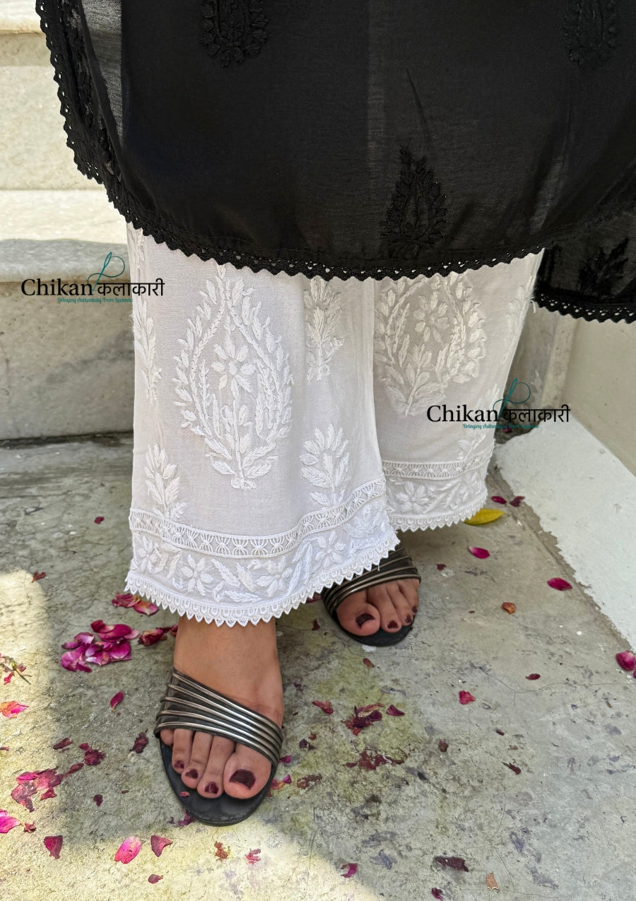 Kiara Rayon Chikankari Palazzo - Fits S- 2XL Size