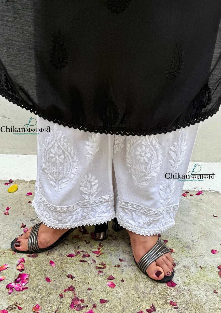 Kiara Rayon Chikankari Palazzo - Fits S- 2XL Size