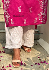 Kiara Rayon Chikankari Palazzo with Lace Details