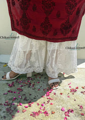 Leena Georgette Chikankari Sharara( Fits sizes upto XL size)
