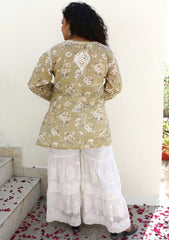 Maahi Green Short Chikankari Kurti