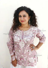 Maahi Pink Short Chikankari Kurti