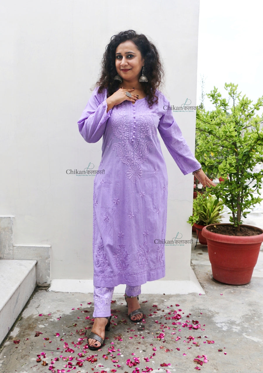 Mahira Cotton Chikankari Kurti Set