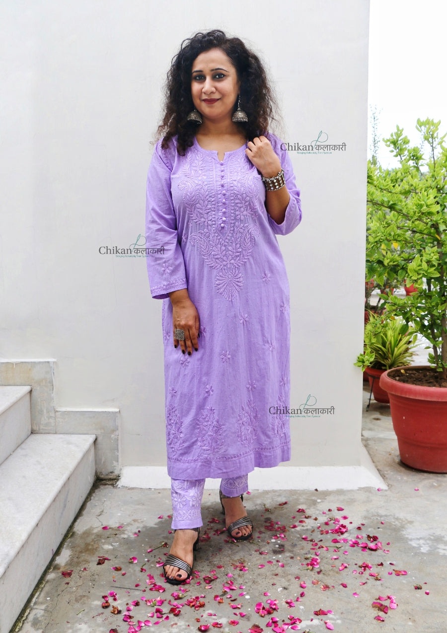 Mahira Cotton Chikankari Kurti Set