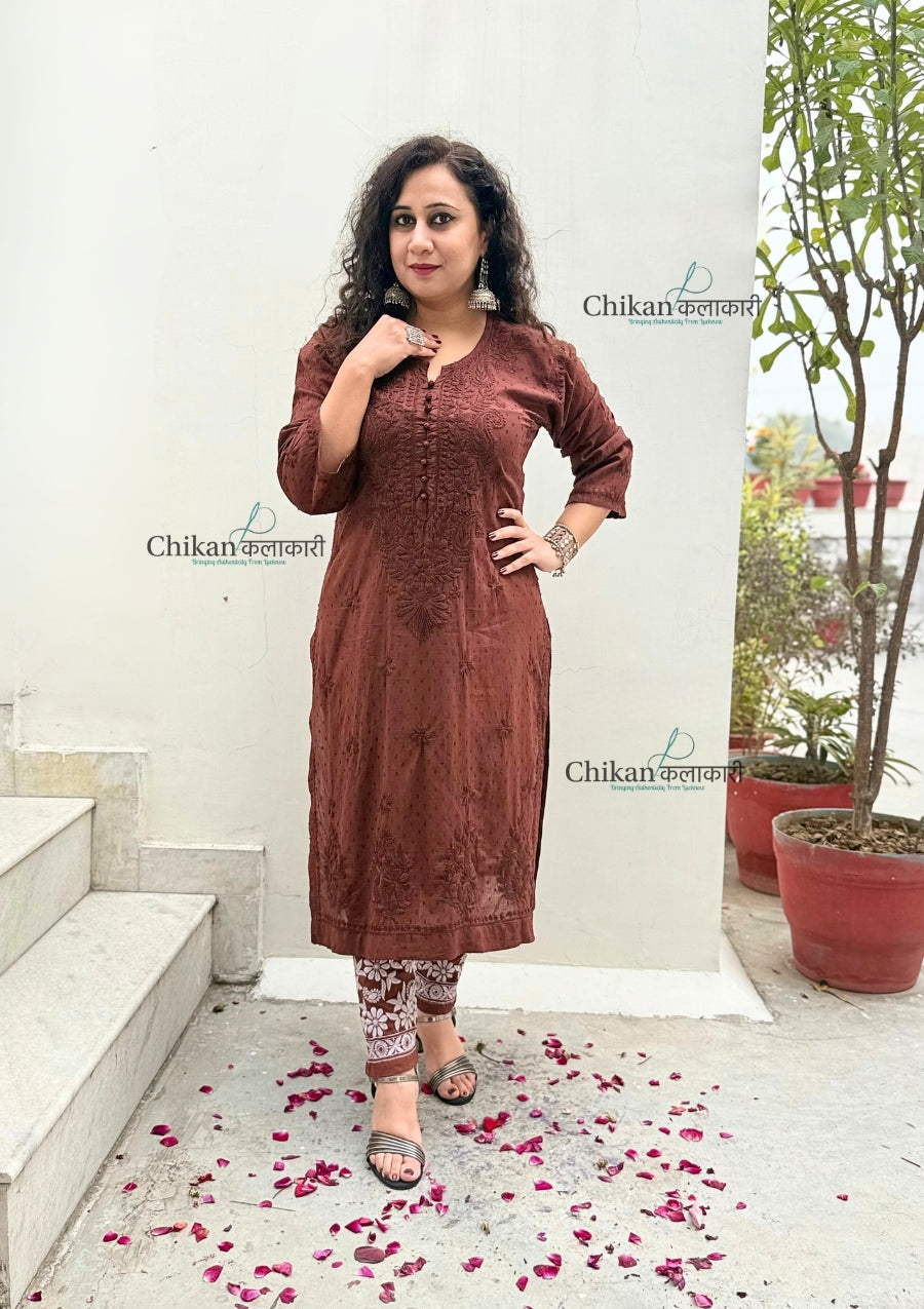 Mahira Cotton Chikankari Kurti Set