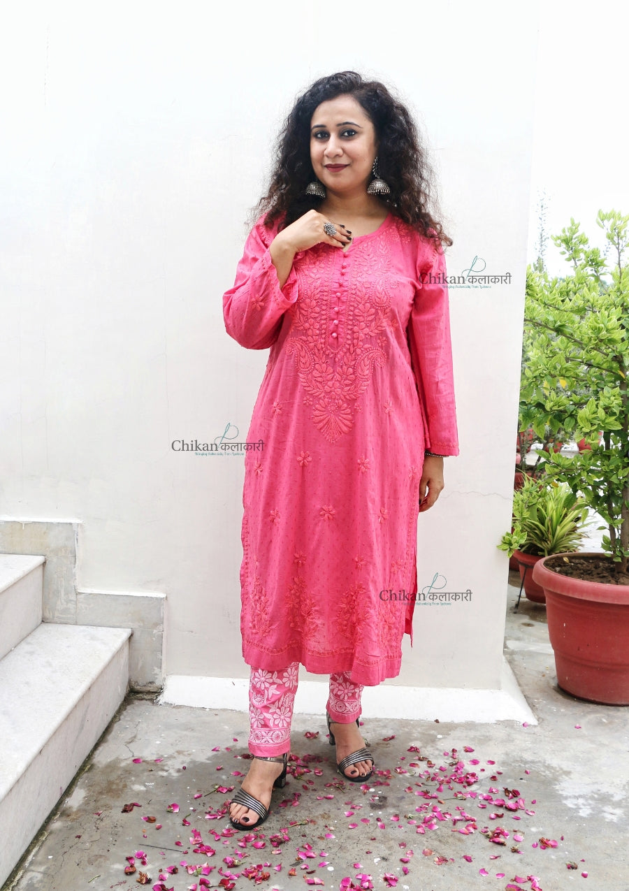 Mahira Cotton Chikankari Kurti Set