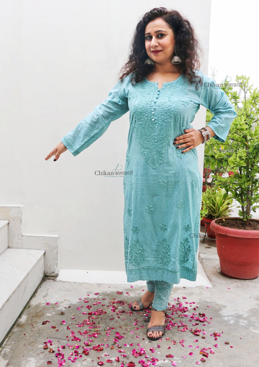 Mahira Cotton Chikankari Kurti Set