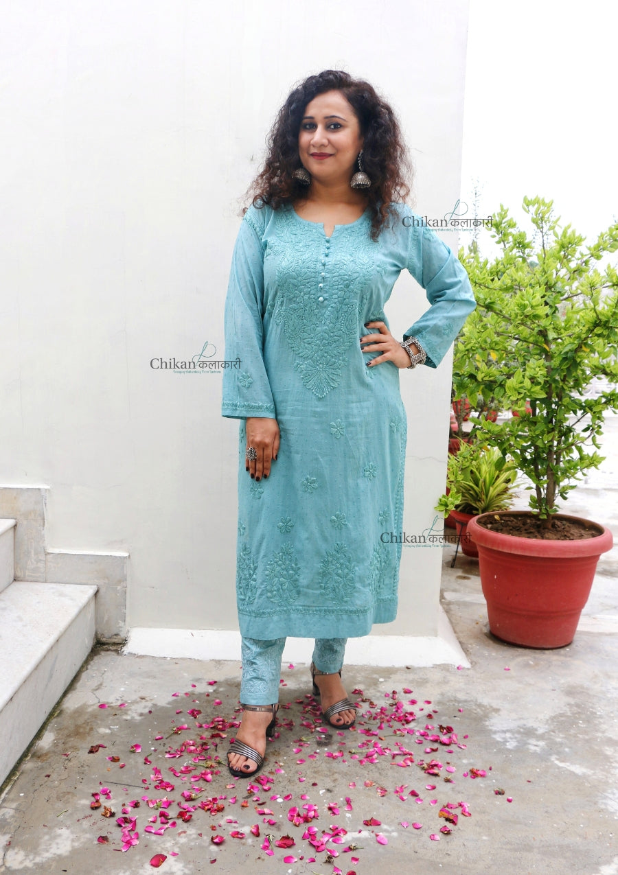 Mahira Cotton Chikankari Kurti Set