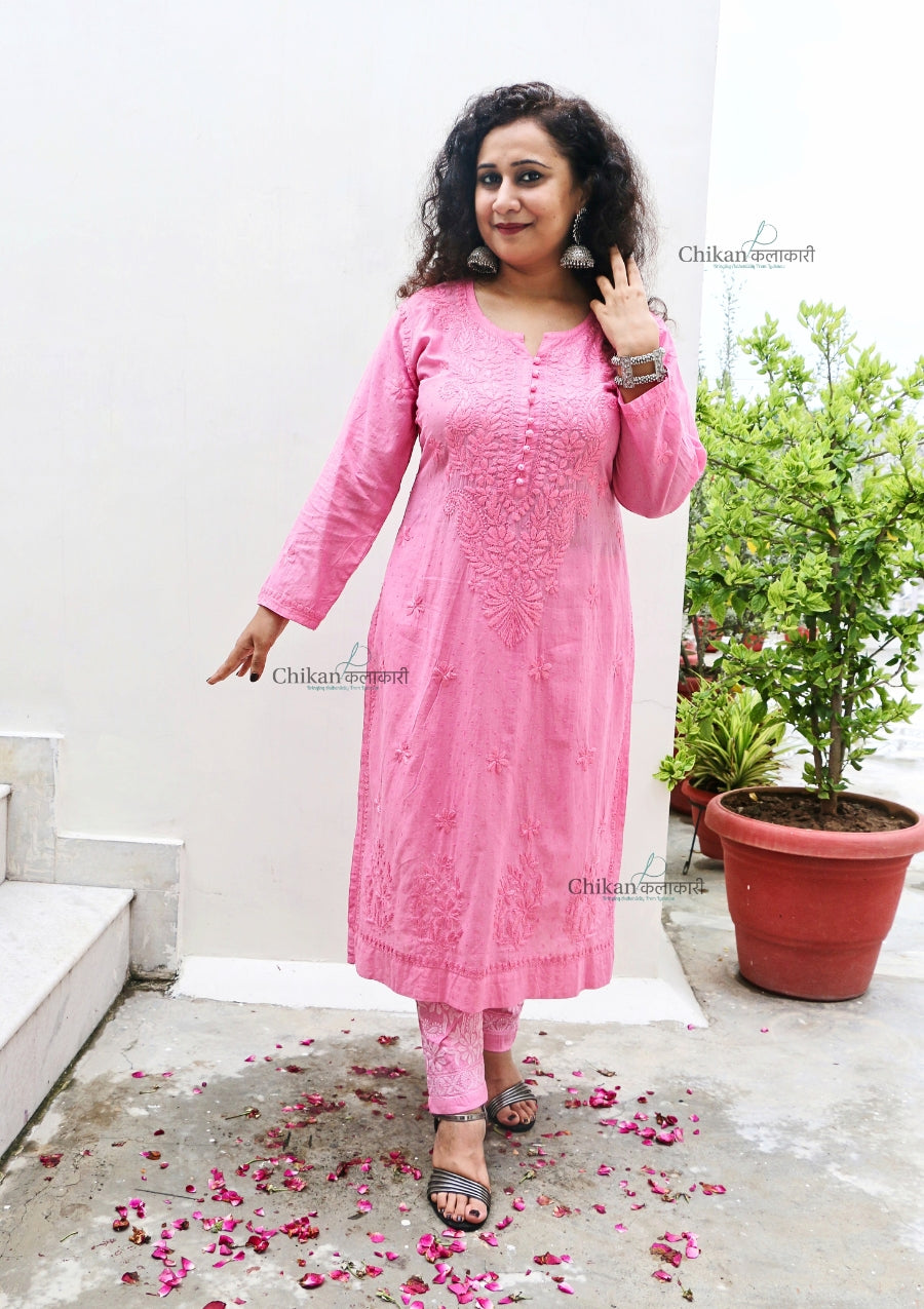 Mahira Cotton Chikankari Kurti Set