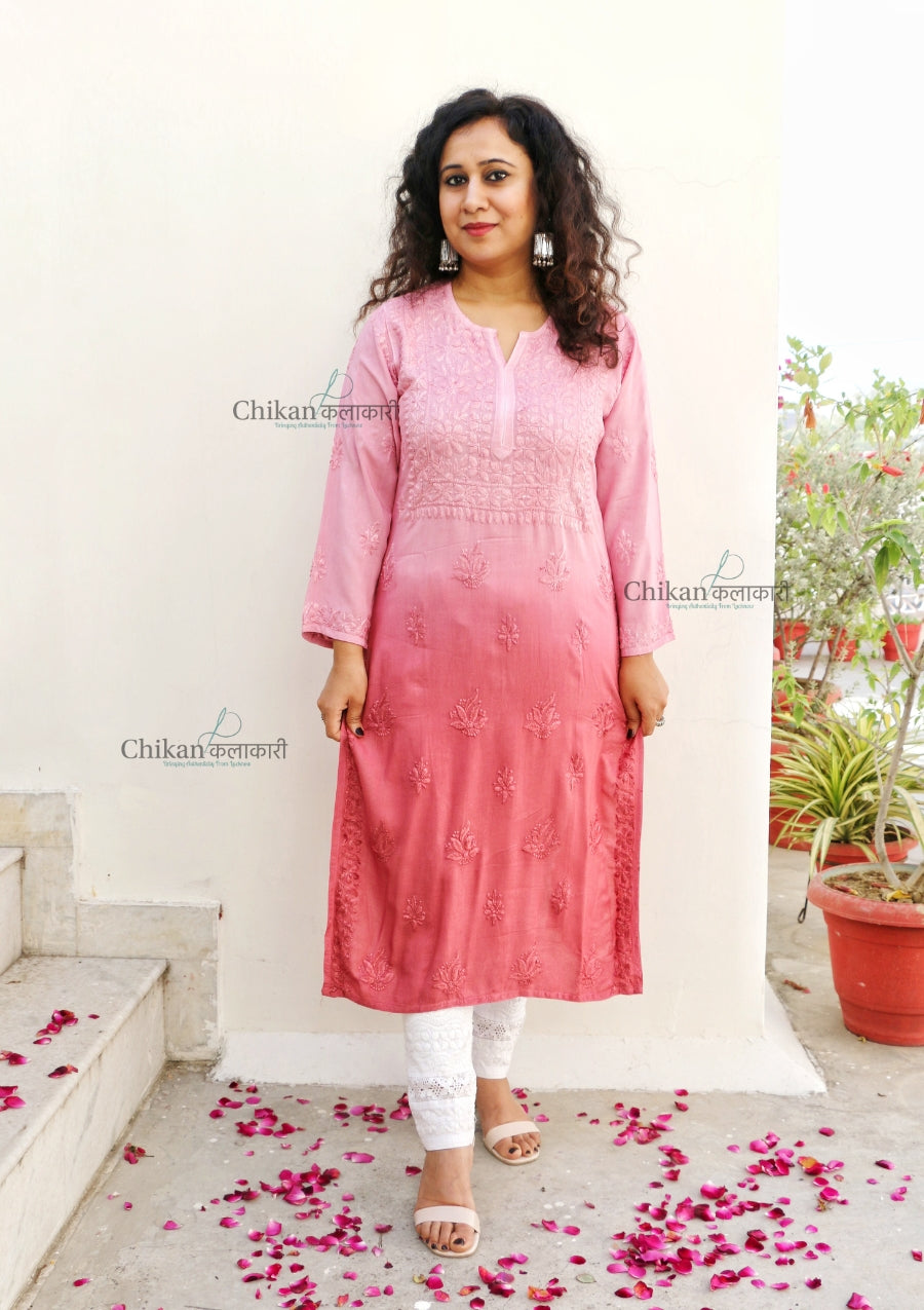 Malika Brown Rayon Chikankari Kurti