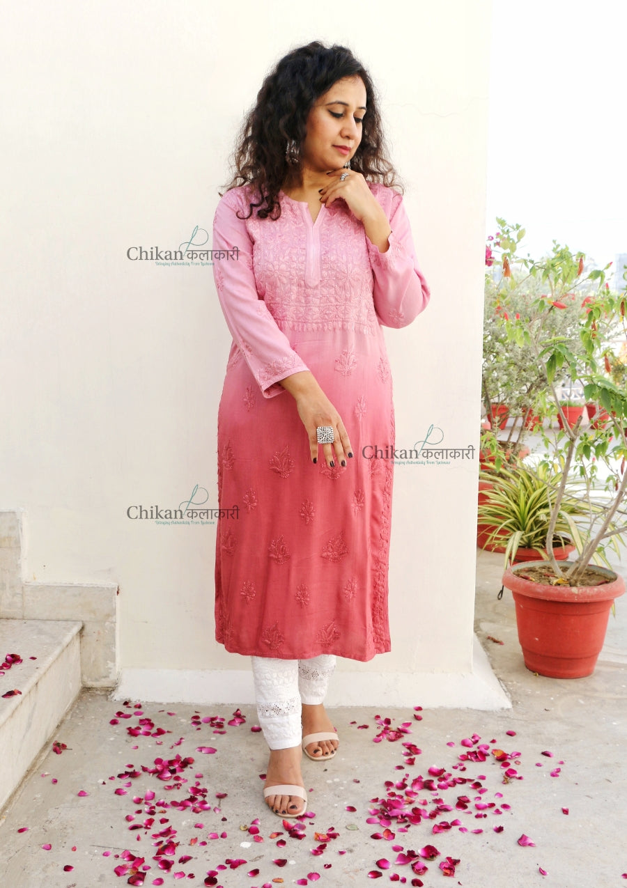 Malika Brown Rayon Chikankari Kurti