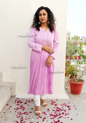 Malika Purple Rayon Chikankari Kurti