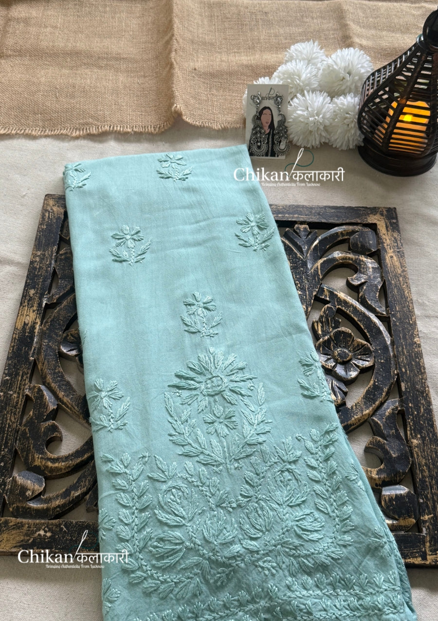 Malika Rayon Chikankari Kurti - English Green