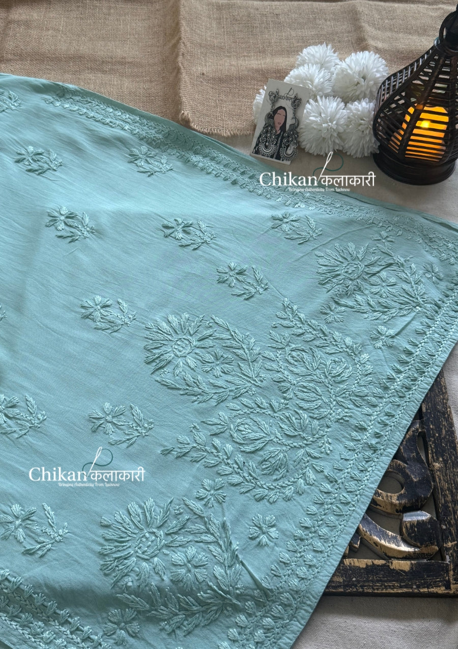 Malika Rayon Chikankari Kurti - English Green