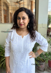 Malika Rayon White Chikankari Kurti